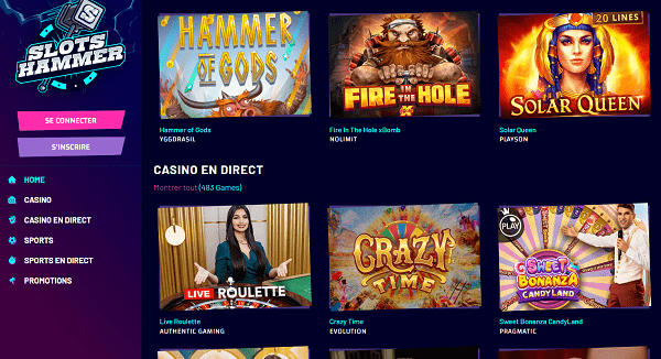 slots hammer nouveau casino en ligne