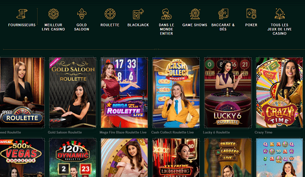 jeux casino live casinia