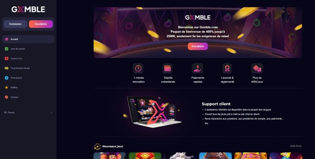 gxmble nouveau casino en ligne