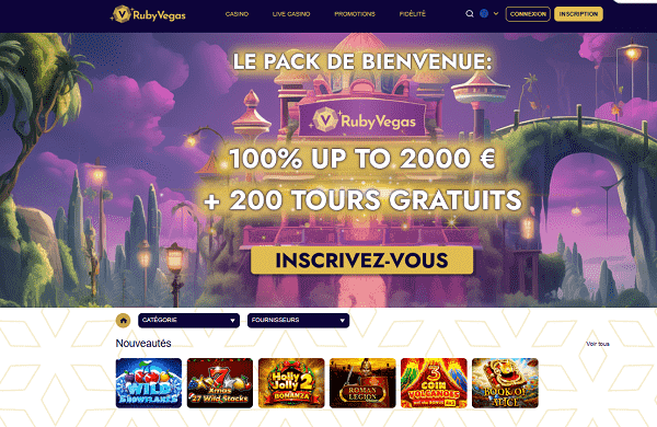 Ruby Vegas bonus de bienvenue