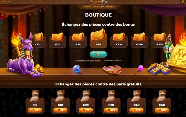 la boutique pour échanger ses points